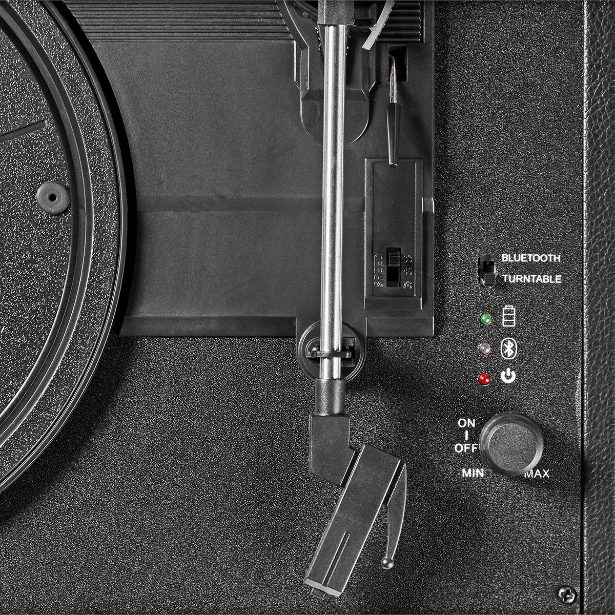 Nedis TURN210BK Plattenspieler 33 / 45 / 78 U/min | Riemenantrieb 1x Stereo RCA | 18 W | Eingebauter (Vor) Verstärker