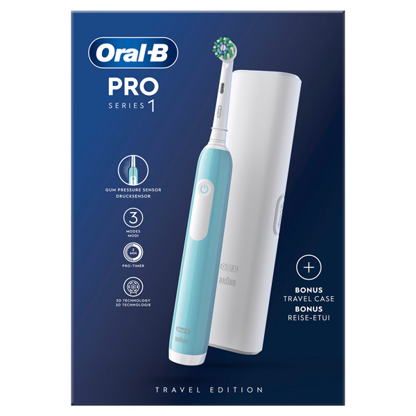 Oral-B Pro 1 Cross Action Caribbean Blue+ Reiseetui 
