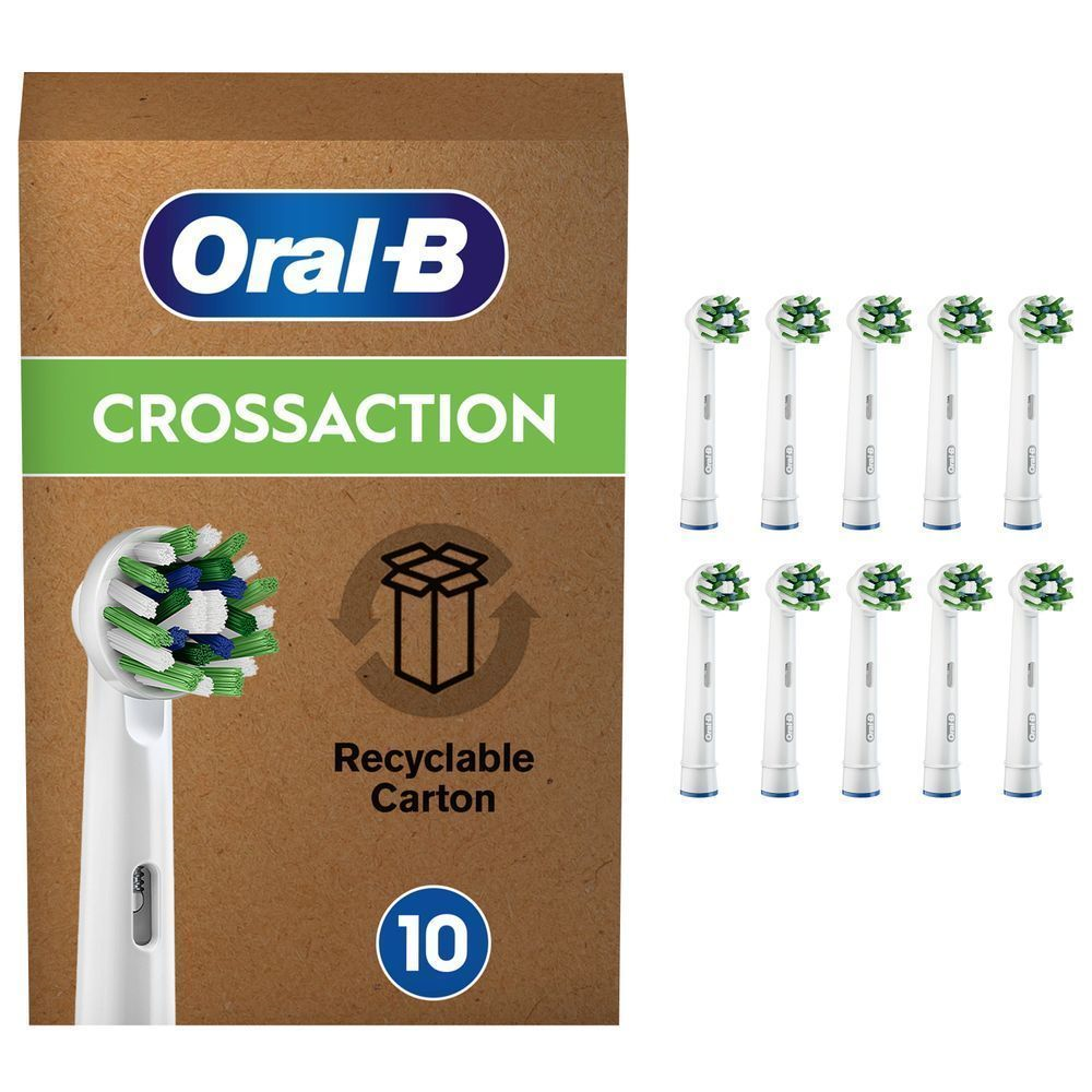 Oral-B Aufsteckbürsten CrossAction, CleanMaximizer 10er FFU, weiß