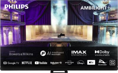 Philips 77OLED908/12 4K-Fernseher OLED+ 4K UHD, HDR, Smart TV  Ambilight, Dolby Atmos, 120 Hz