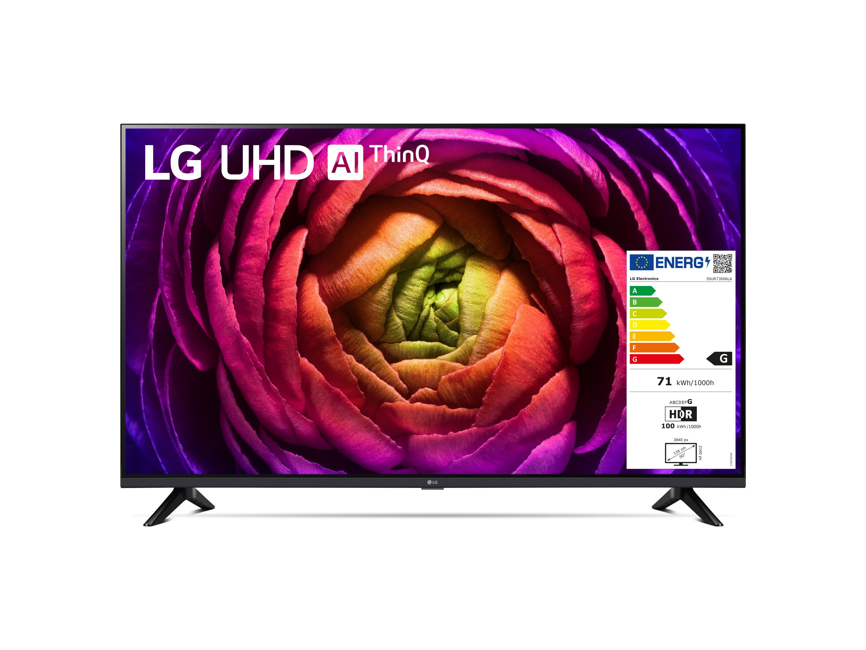 LG 50UR73006LA 127 cm/50 Zoll, 4K Ultra HD, Smart-TV, schwarz Fernseher