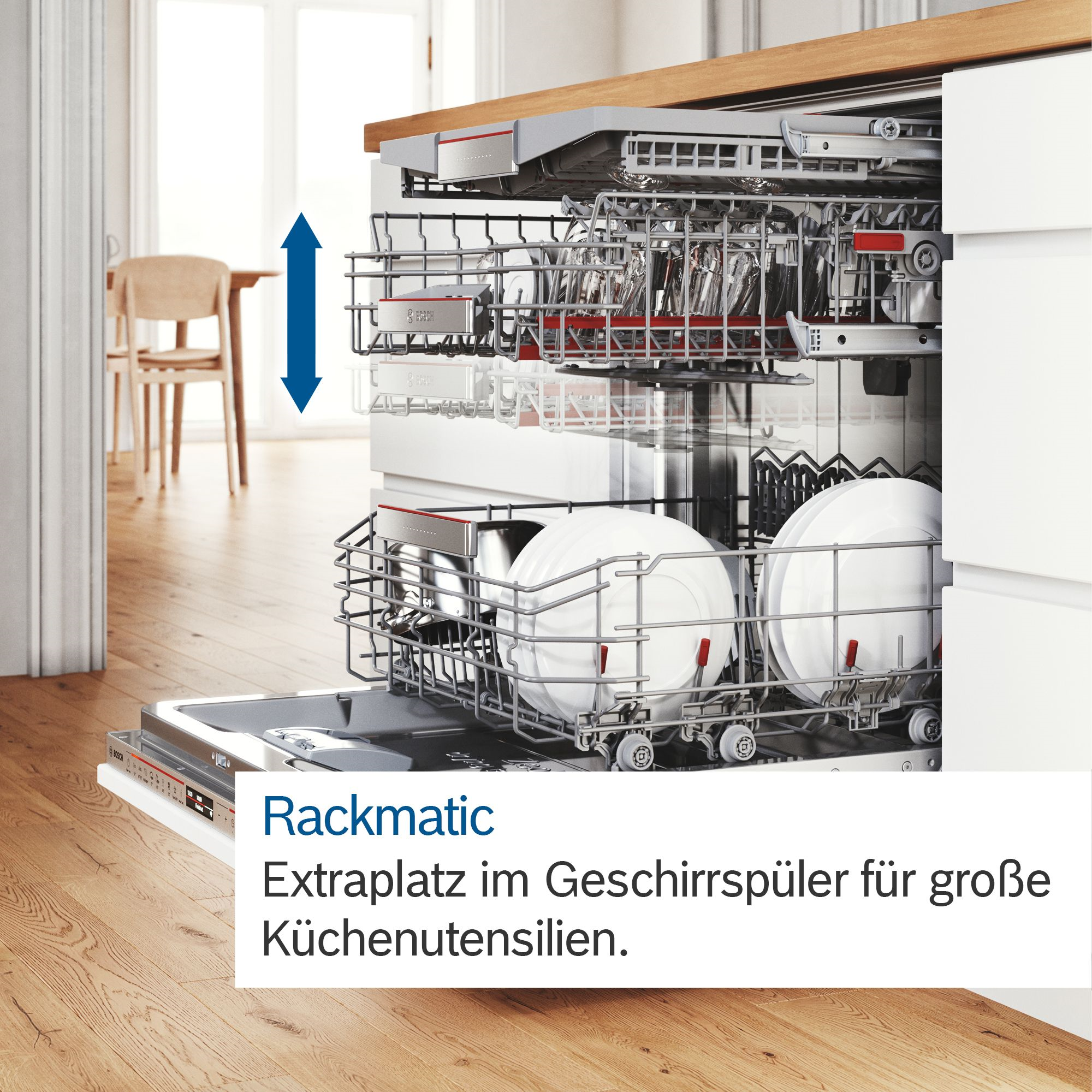 Bosch EXCLUSIV SMI4HUS01D Serie 4 Teilintegrierter Geschirrspüler 60 cm Edelstahl