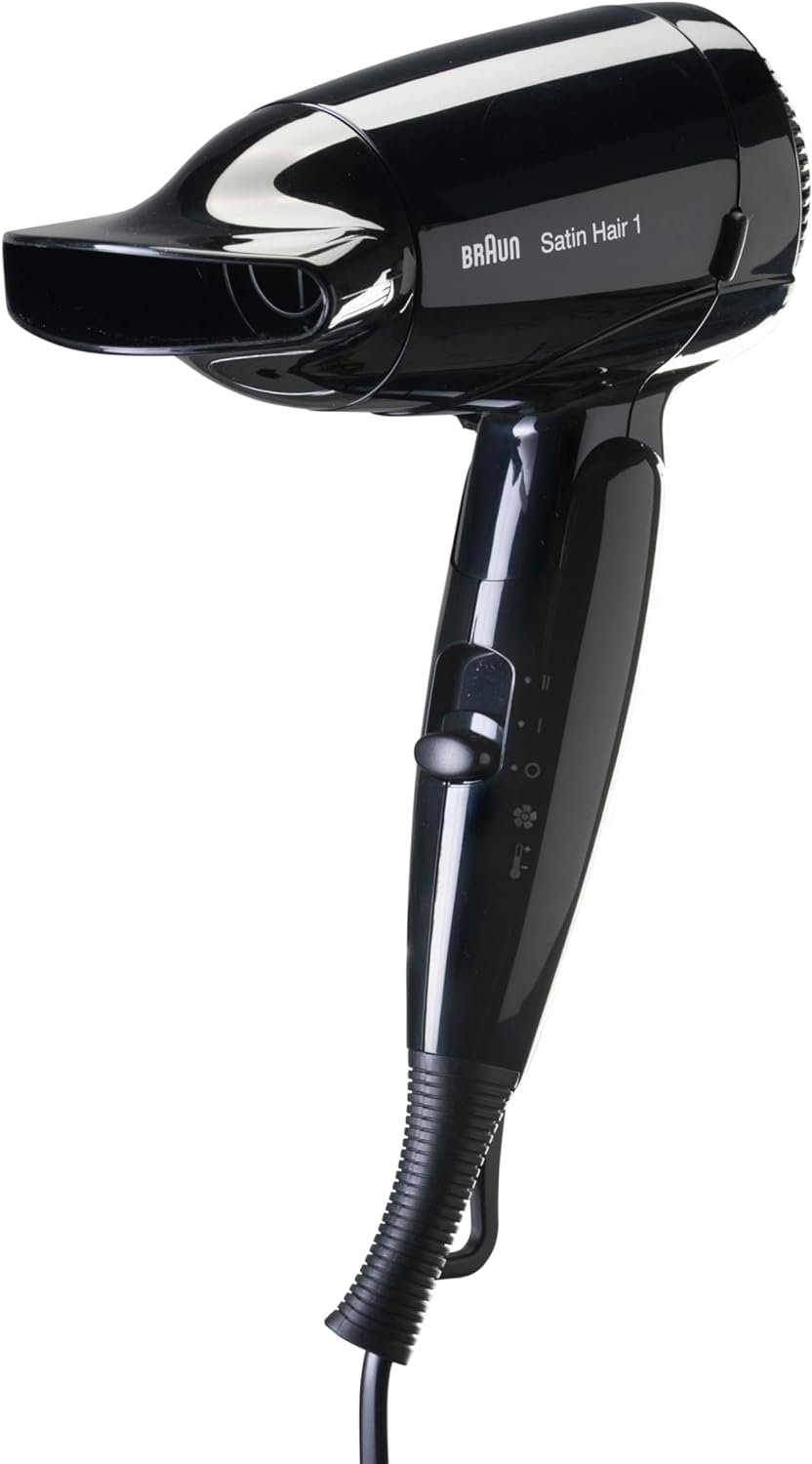 Braun Haircare HD130E Reise-Haartrockner, 1200W, Anschlusspannung umschal Schwarz