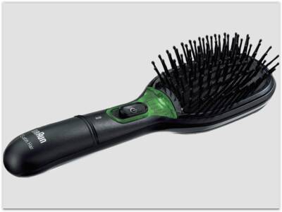 Braun Haircare BR710E Haarbürste IONTEC, Abnehmbares Bürstenkisse, Reisesic Schwarz-Grün