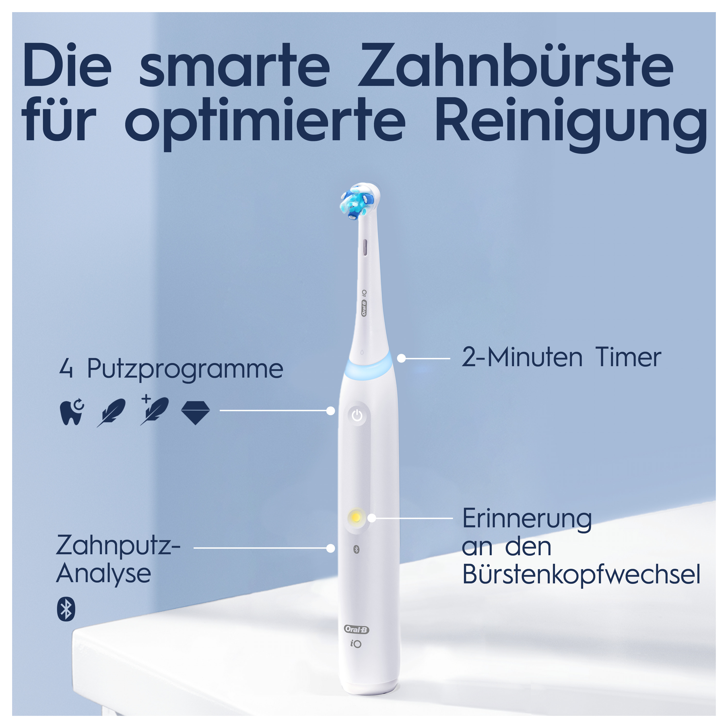 Oral-B iO Series 4 Elektrische Zahnbürste Quite White+ Reiseetui 