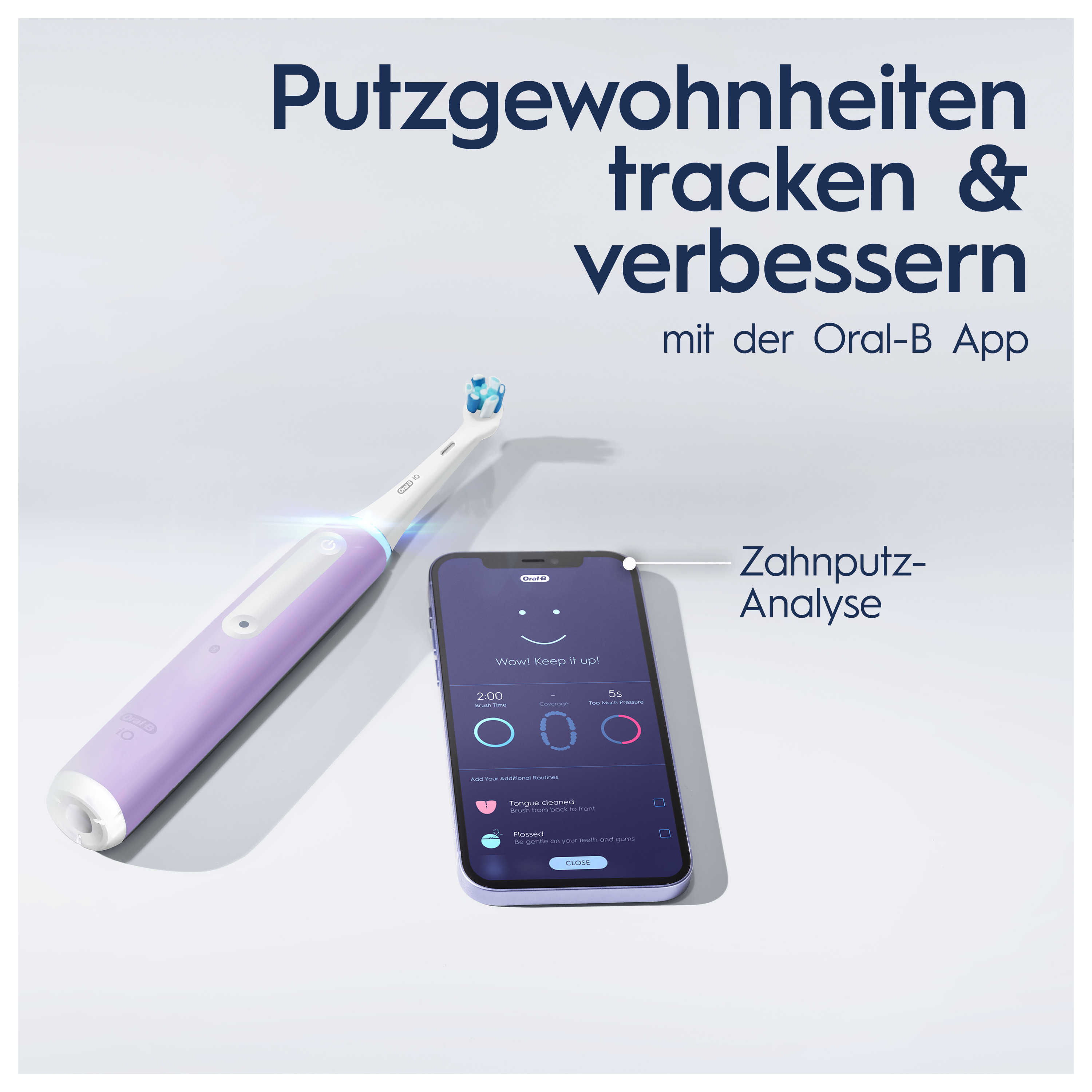 Oral-B iO Series 4 Elektrische Zahnbürste Lavender + Reiseetui 