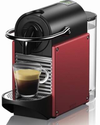 De´Longhi EN124.R Pixie Nespresso Kaffee-Kapselmaschine, rot 