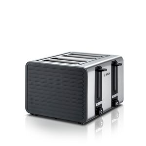 Bosch TAT7S45 Toaster 4-Schlitz Edelstahl mit Silikongrau/ schwarz